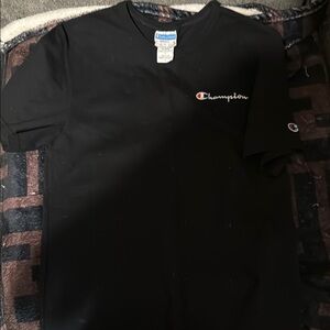 Champion Black Short Sleeve Tee Classic Crew Neck